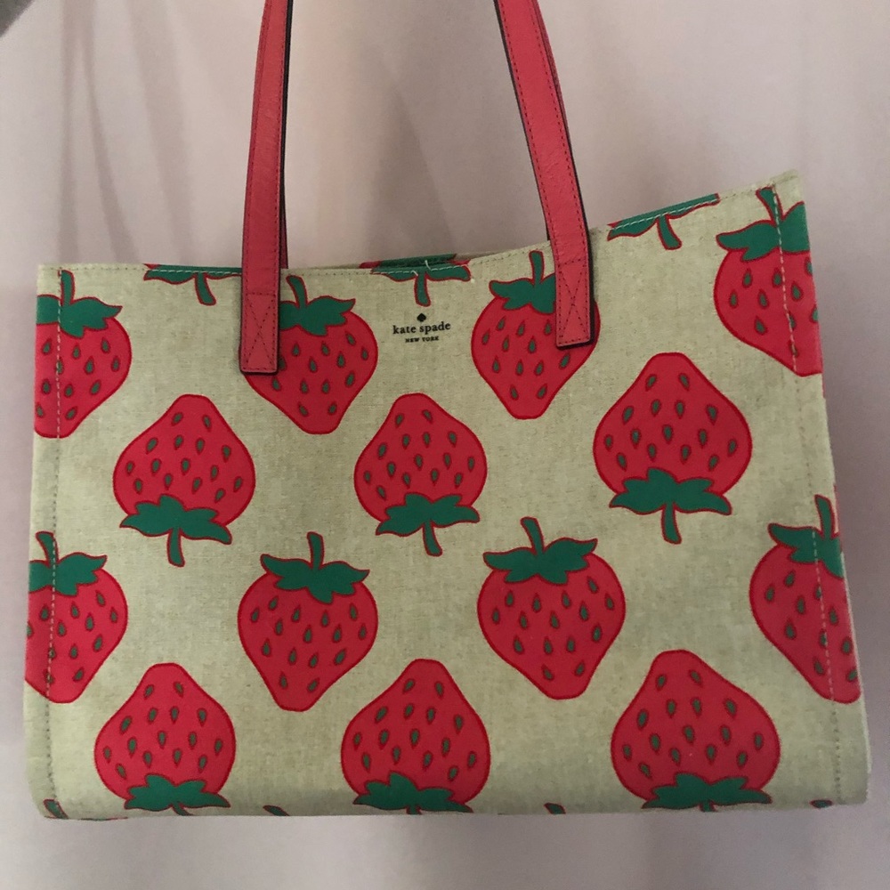 Kate Spade Strawberry Mega Sam Canvas Tote